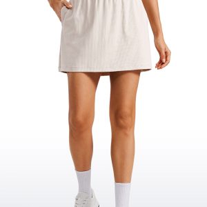 Ribbed High Rise Pocket A Line Skirt 14''