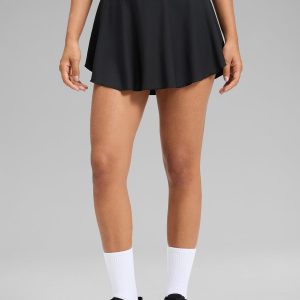 Feathery-Fit Drapey Side Slit Flowy Skirt 14''