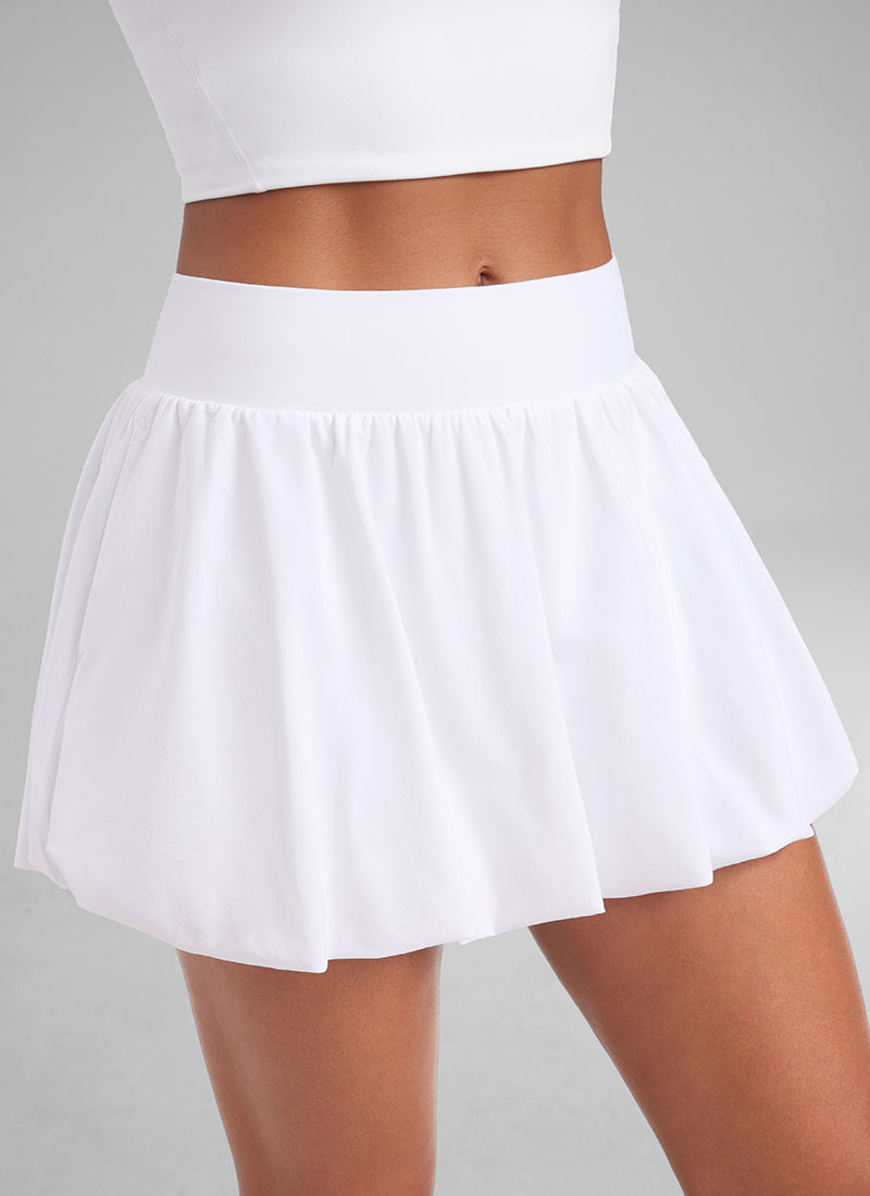 Feathery-Fit Soft Bubble Hem Balloon Ruffle Skort - Image 15