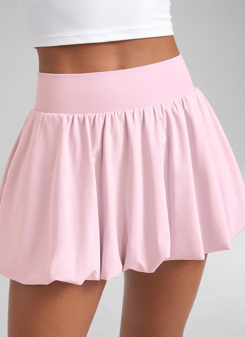 Feathery-Fit Soft Bubble Hem Balloon Ruffle Skort - Image 32