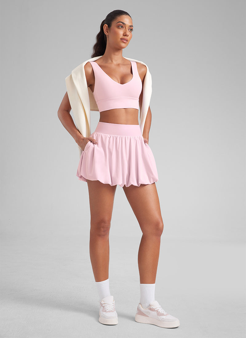 Feathery-Fit Soft Bubble Hem Balloon Ruffle Skort - Image 33